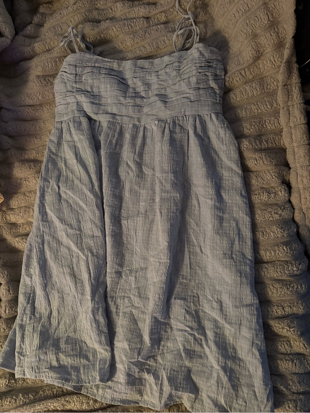 NWT Hollister Pale Blue Textured Midi Sundress